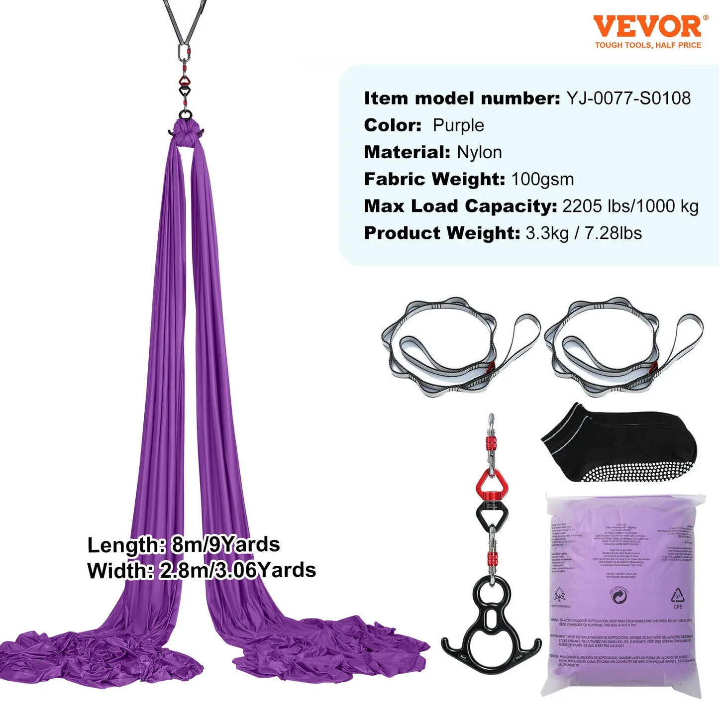 SucceBuy Aerial Yoga Hammock Starter Kit For All Levels Fitness