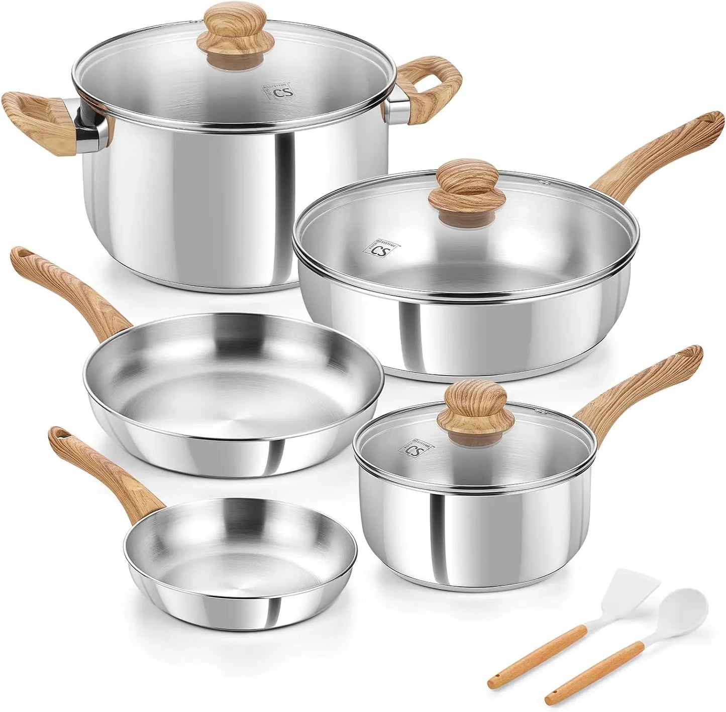 Stainless Steel Cookware Set 18 10 With Cool Touch Handles