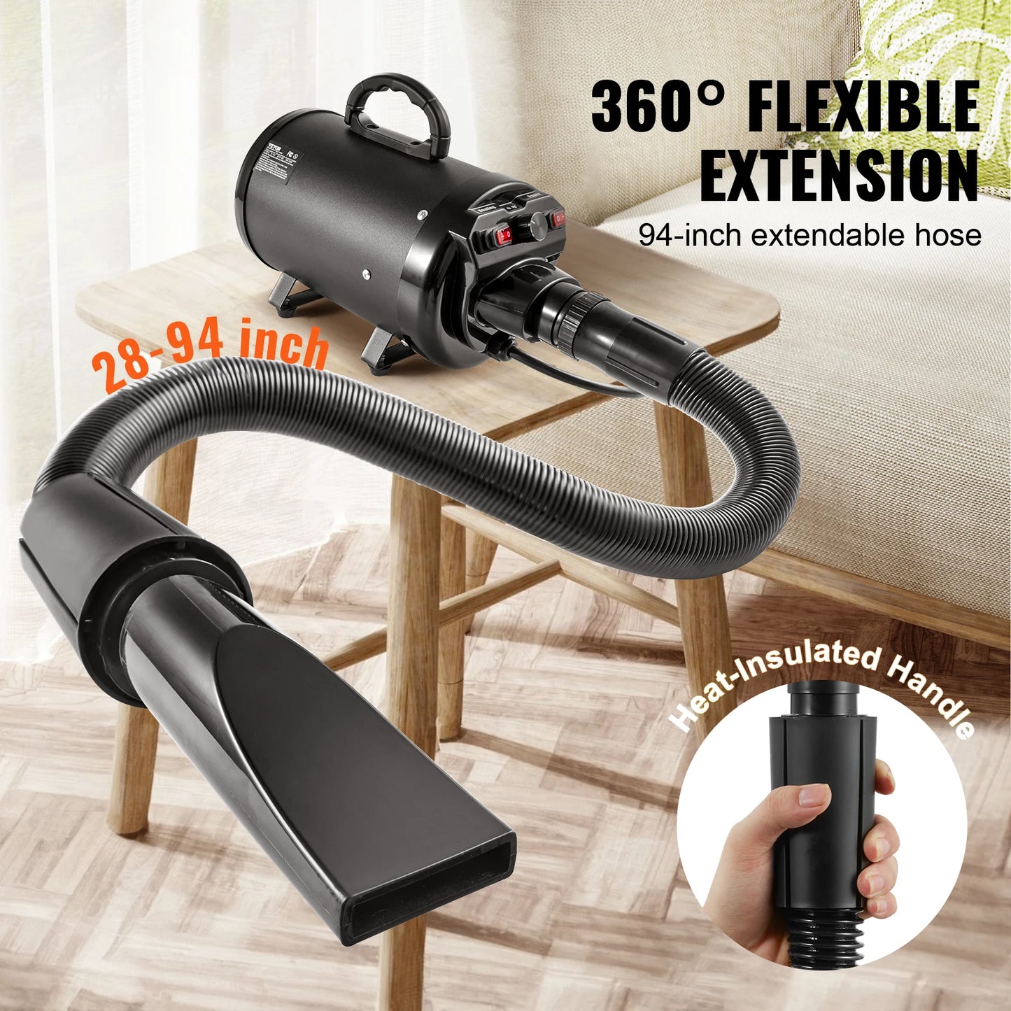 SucceBuy Dog Blow Dryer With Adjustable Speed Temperature Control Pet Grooming