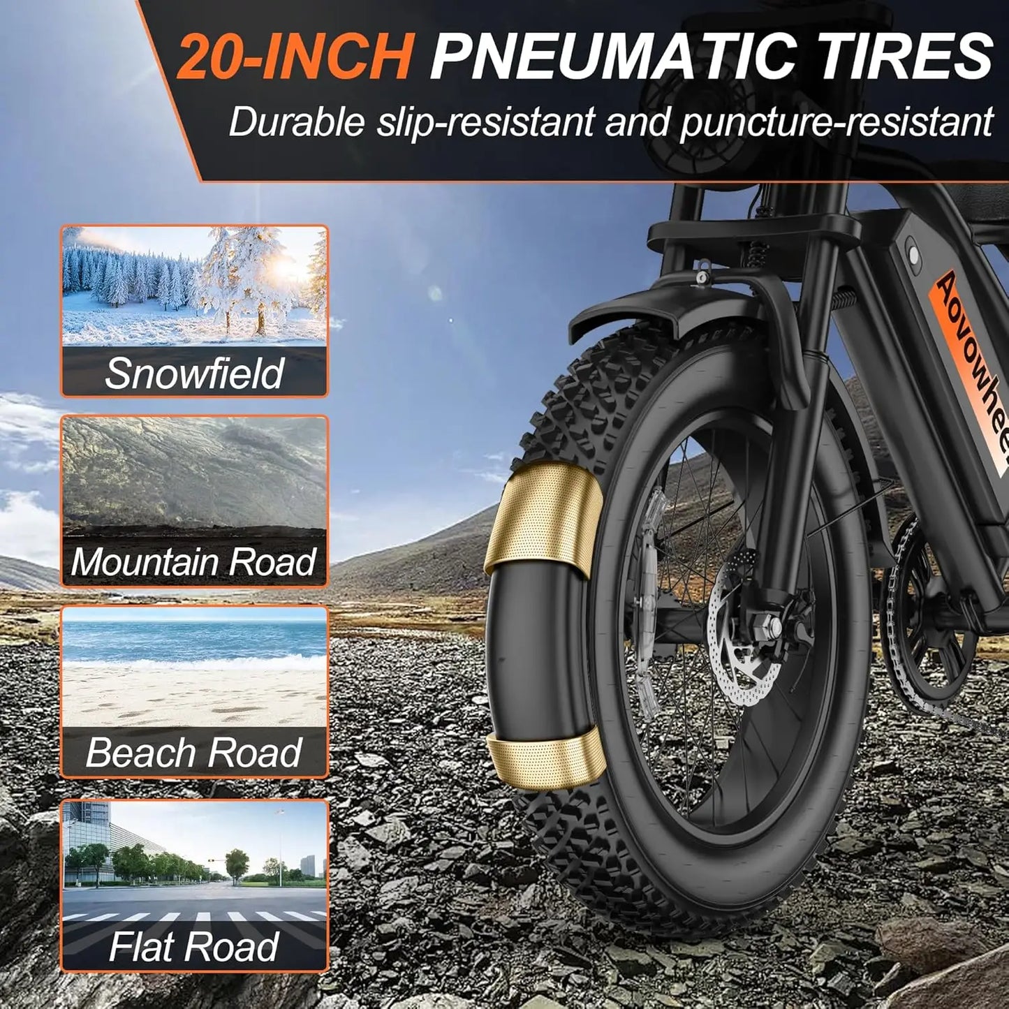 AOVOWHEEL AW2PRO Electric Bike 1500W Fat Tire All Terrain