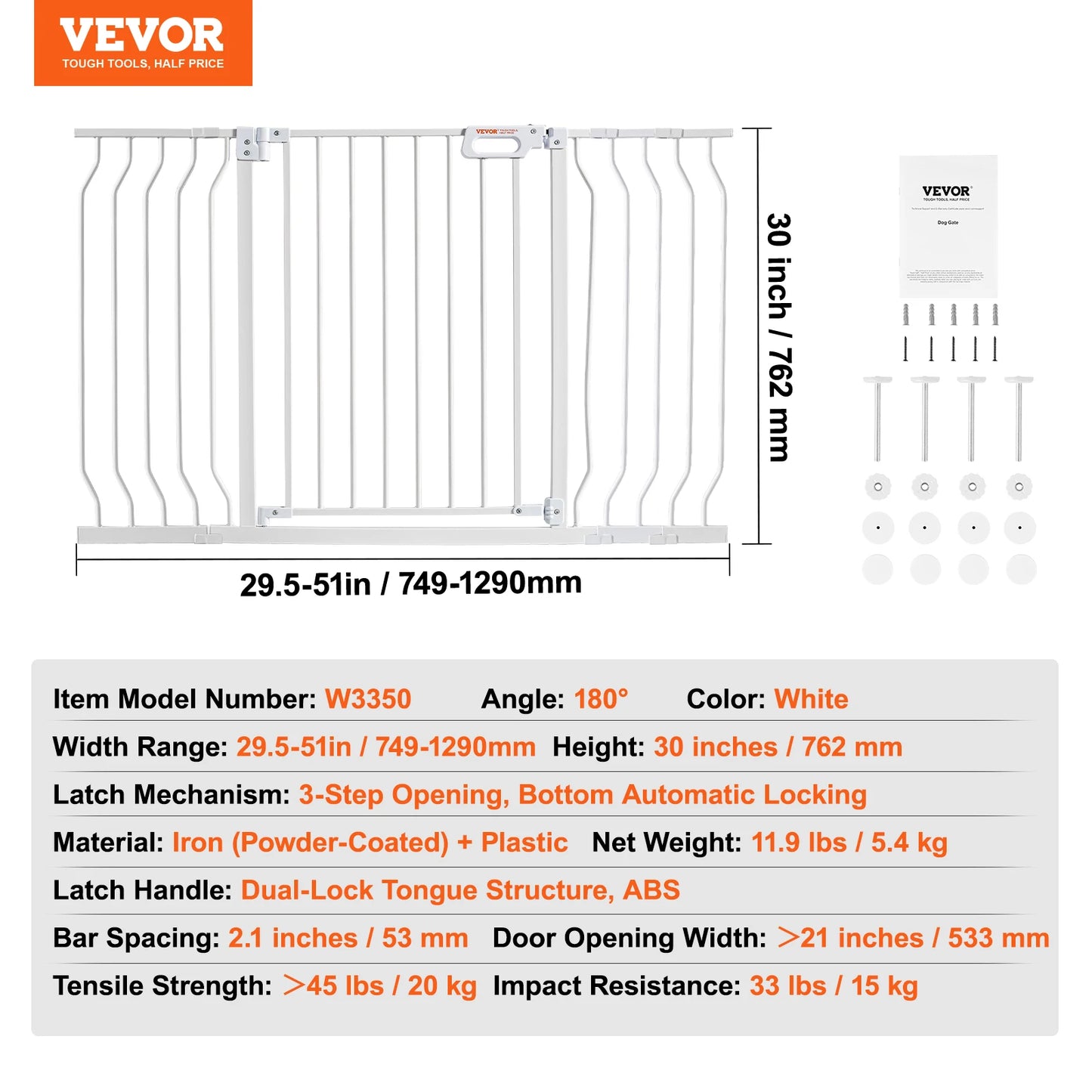 SucceBuy Baby Gate Pressure Mount Walk Through For Home Doorways