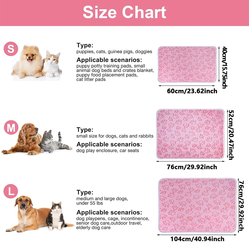 Ultra Soft Paw Print Dog Blanket For Indoor Outdoor Washable