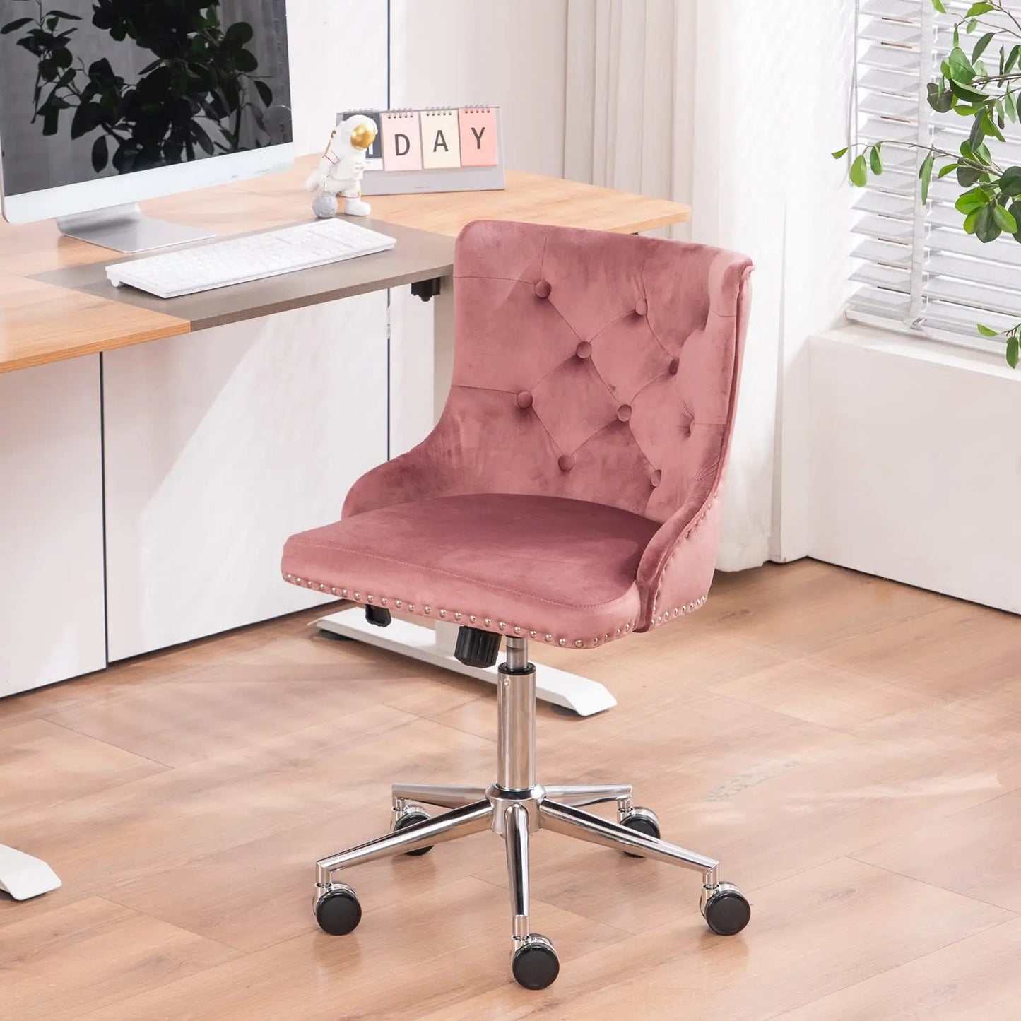VINGLI Velvet Office Desk Chair Armless Vanity