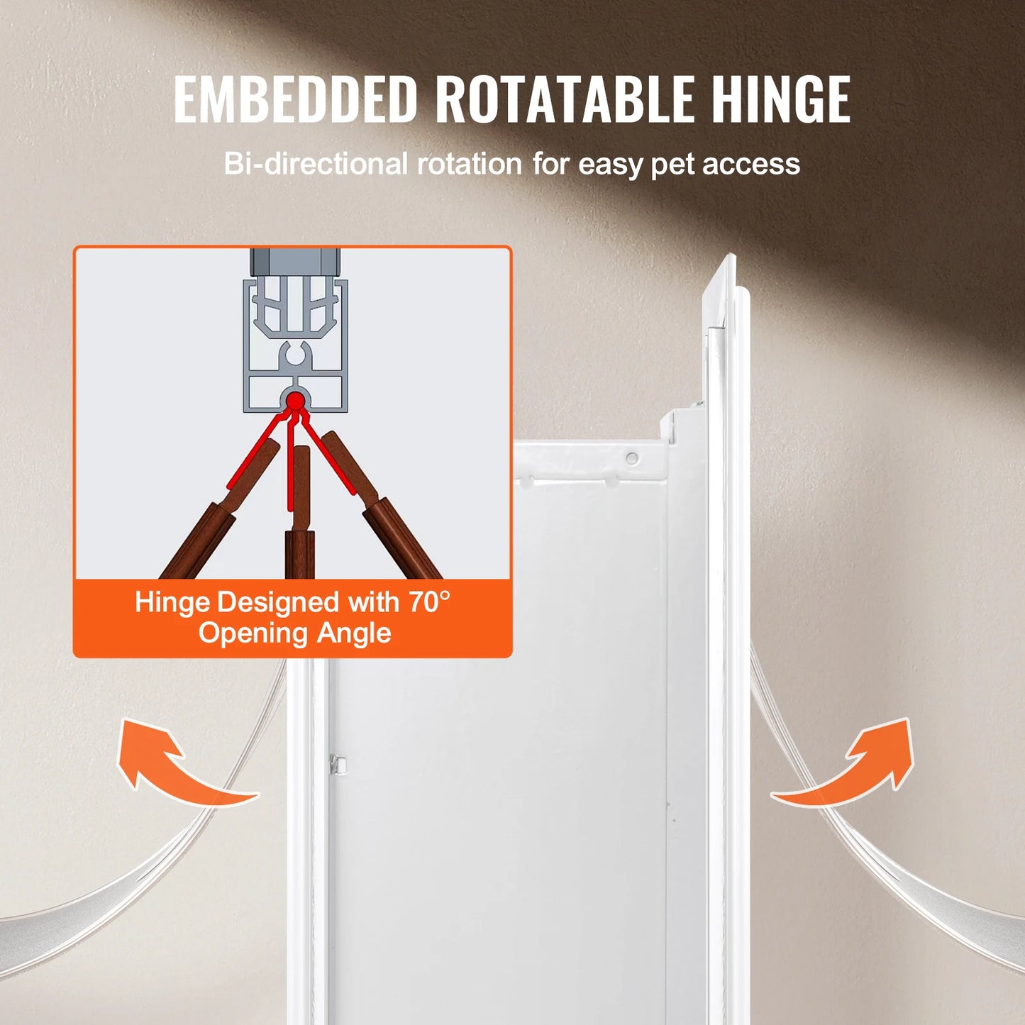 Pet Door Metal Frame With Lock And Three Flap System