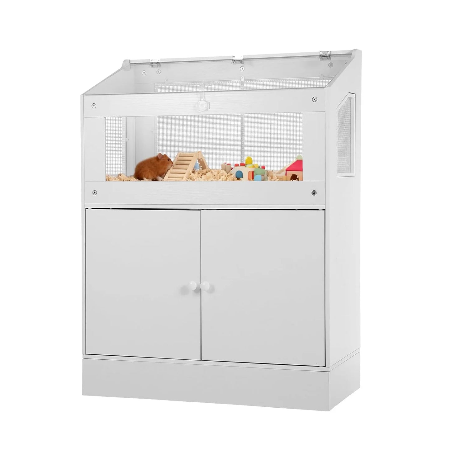 HiMISS Acrylic Small Animal Cage With Storage Cabinet Hamster Habitat