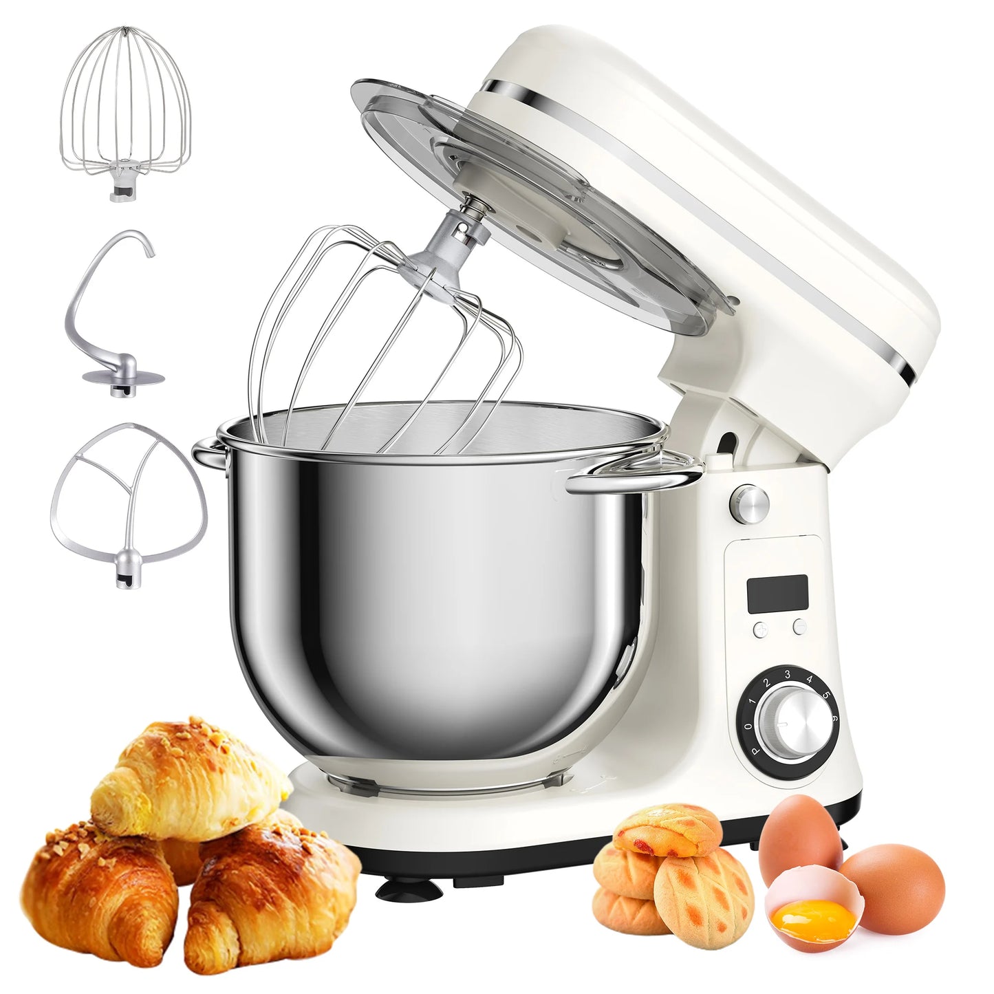 Biolomix Kitchen Stand Mixer With Dough Hook And Wire Whip
