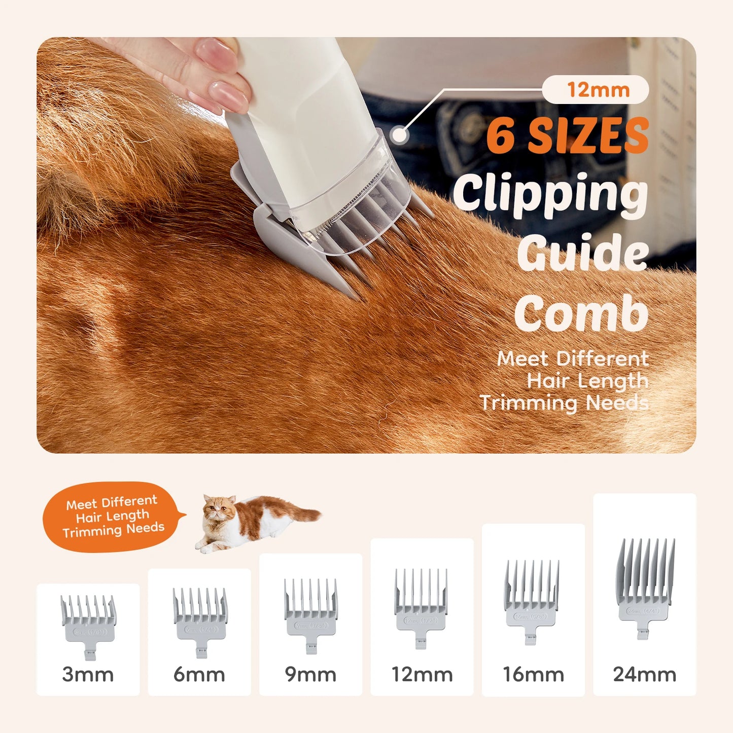 2.5L Pet Grooming Vacuum Kit With Cordless Low Noise Clippers For Cats