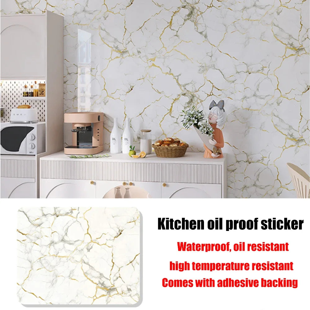 Oil Proof Kitchen Wall Stickers Self Adhesive Protective Wallpaper PVC