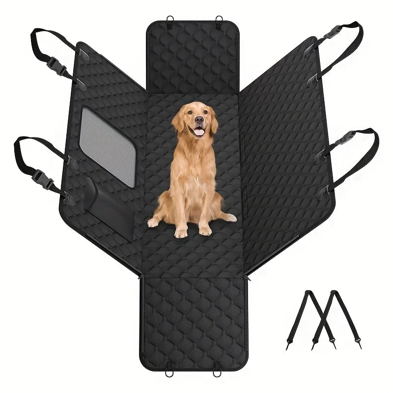 NONECN Dog Car Seat Cover With Storage Pockets Mesh Window