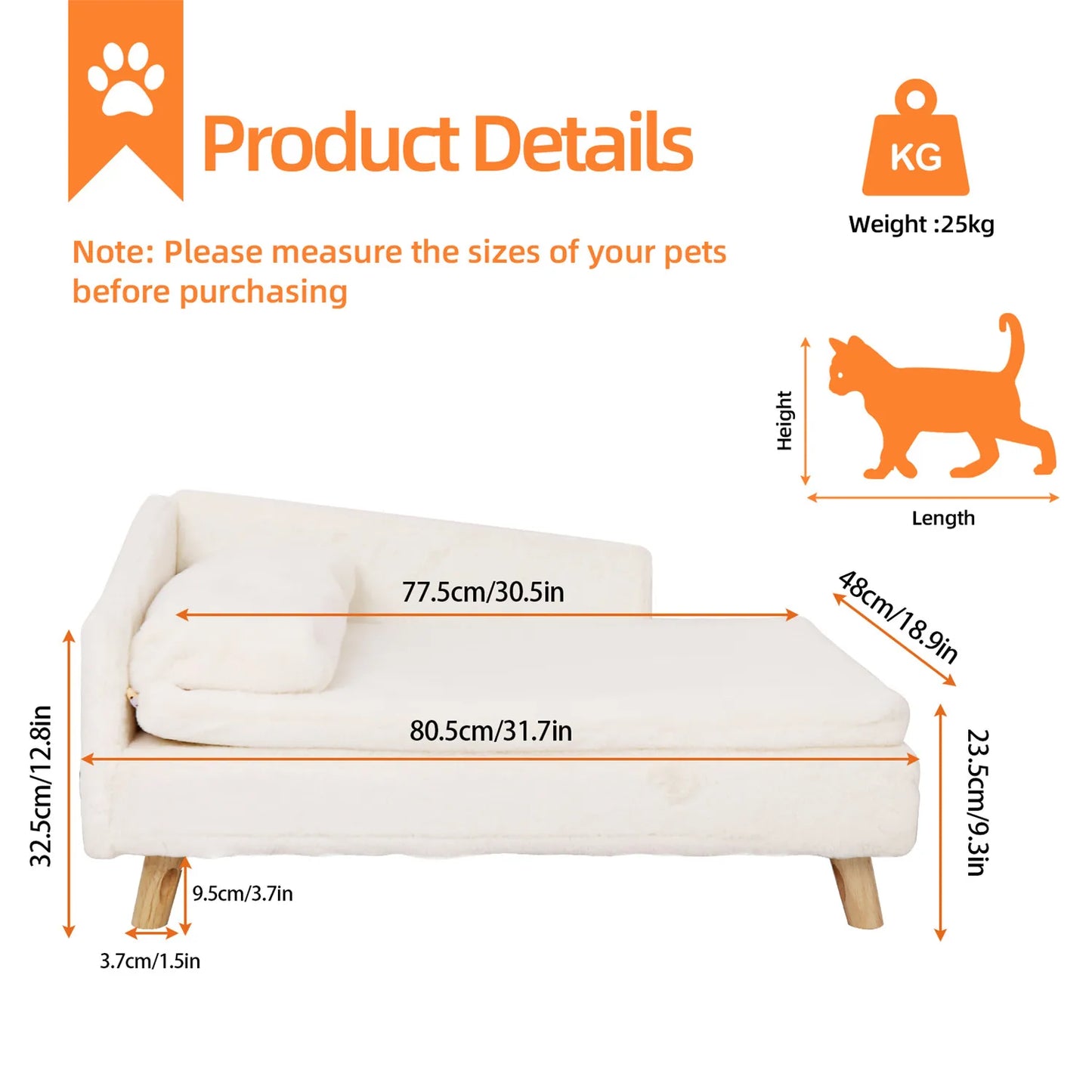 BINGOPAW Waterproof Raised Pet Sofa Bed for Dogs and Cats