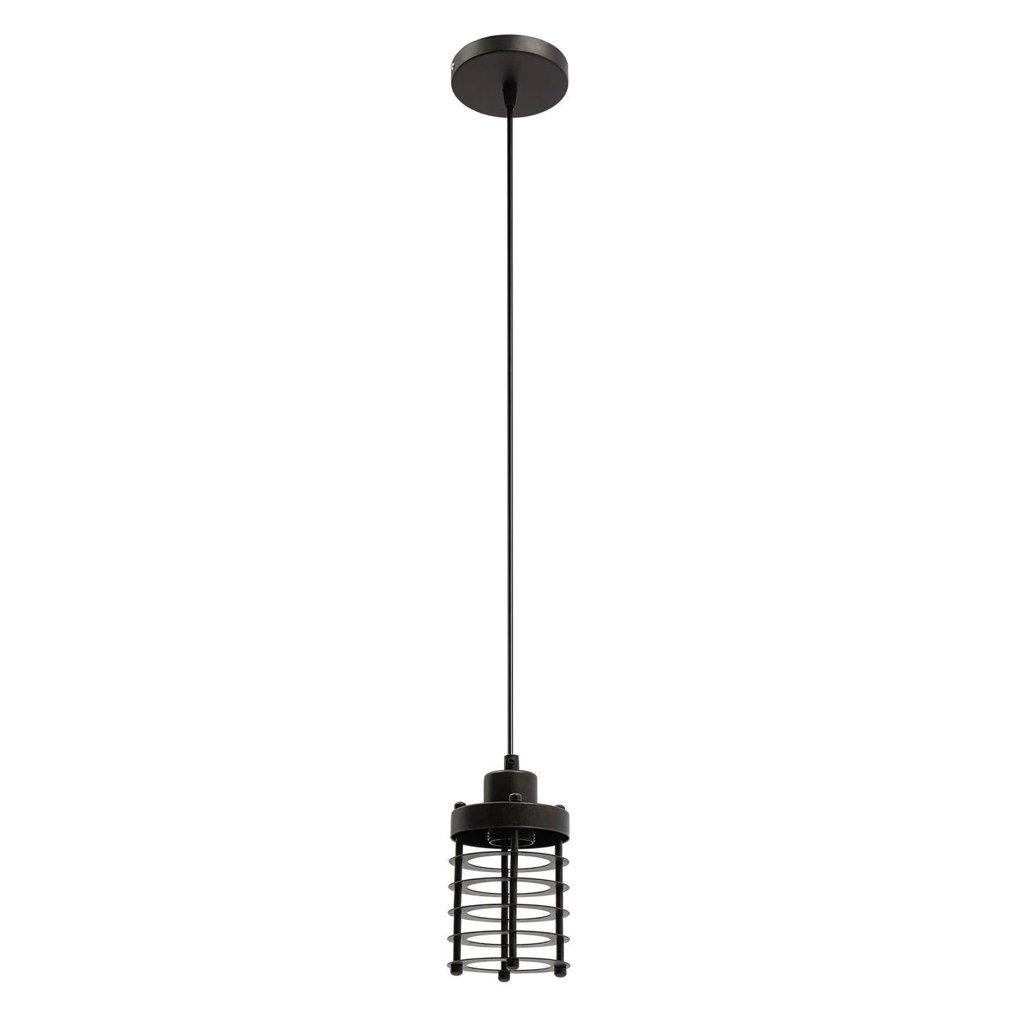 Bymaocar Vintage Industrial Pendant Light E26 Rustic Iron Cage