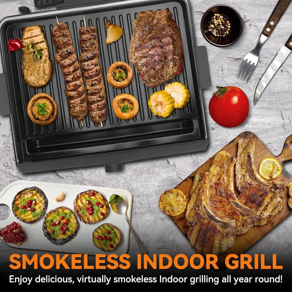 Baker's Friend Smokeless Indoor Electric Grill With Removable Plates