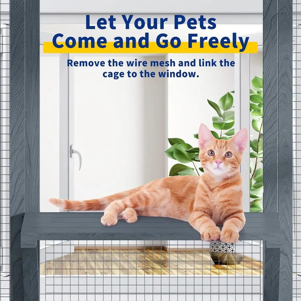 Catio Outdoor Cat Enclosure With 7 Platforms Waterproof UV Protected