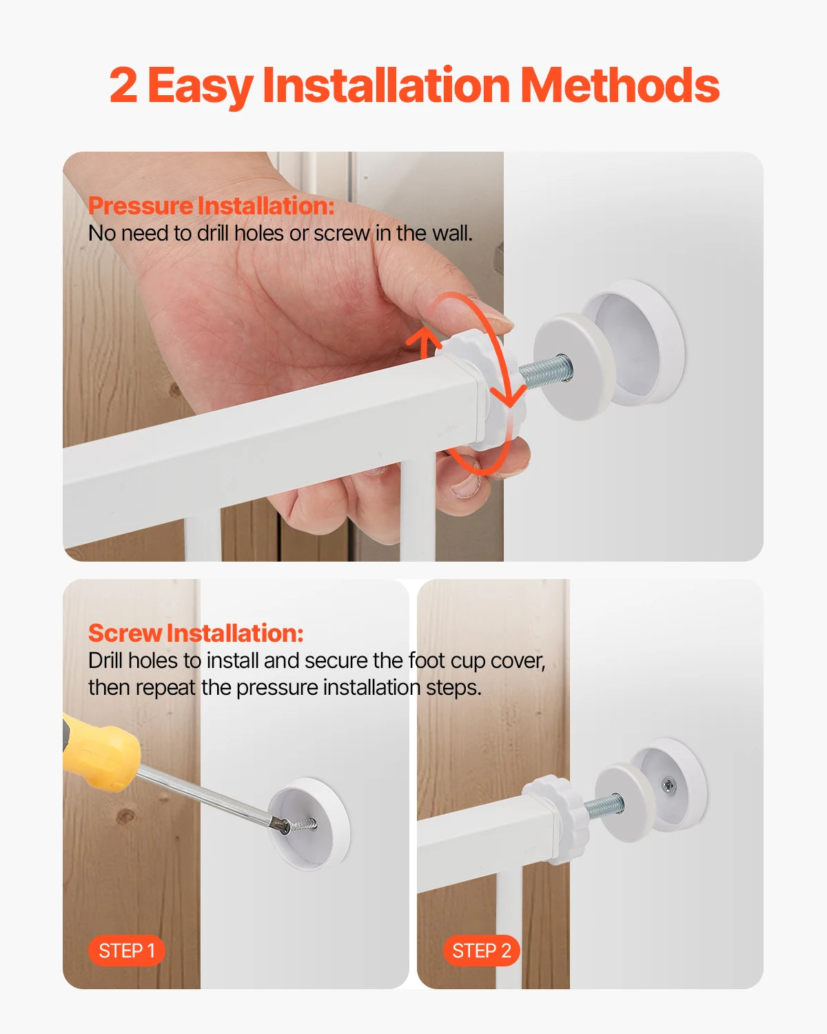 SucceBuy Baby Gate Pressure Mount Walk Through For Home Doorways