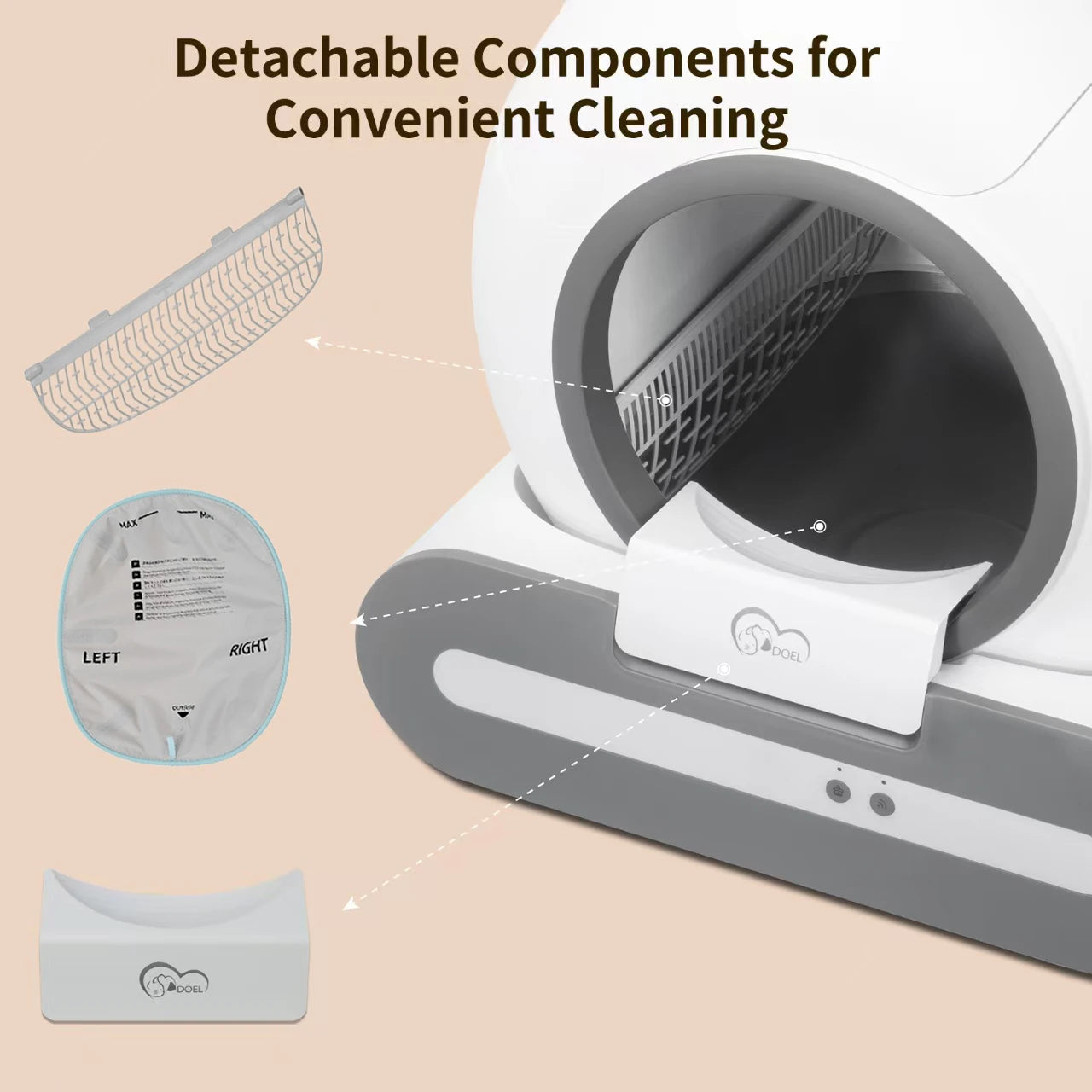 DOEL Self Cleaning Cat Litter Box With App Control WiFi