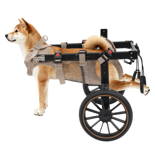 Bymaocar Adjustable Aluminum 2-Wheel Dog Wheelchair For Hind Legs