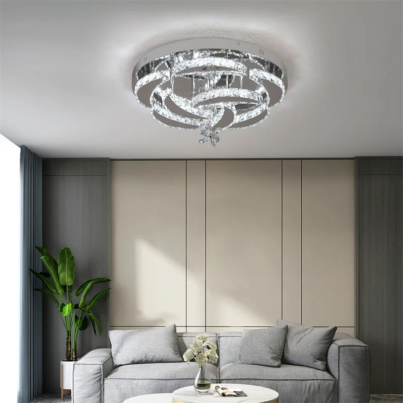 GreeLustr Crystal Led Pendant Chandelier Ceiling Light For Living Room