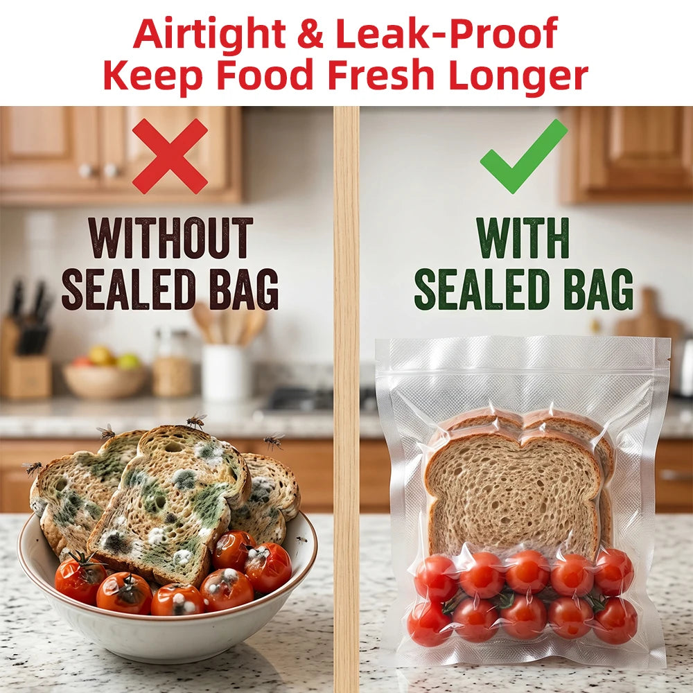 Digital Vacuum Sealer Machine 95KPa Suction Dry And Wet Food With 20 Bags