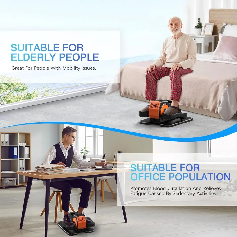 Under Desk Elliptical Pedal Exerciser For Seniors Remote 12 Speeds