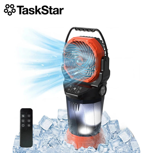 Portable Misting Fan With 3 Nozzles RGB Light Remote Control