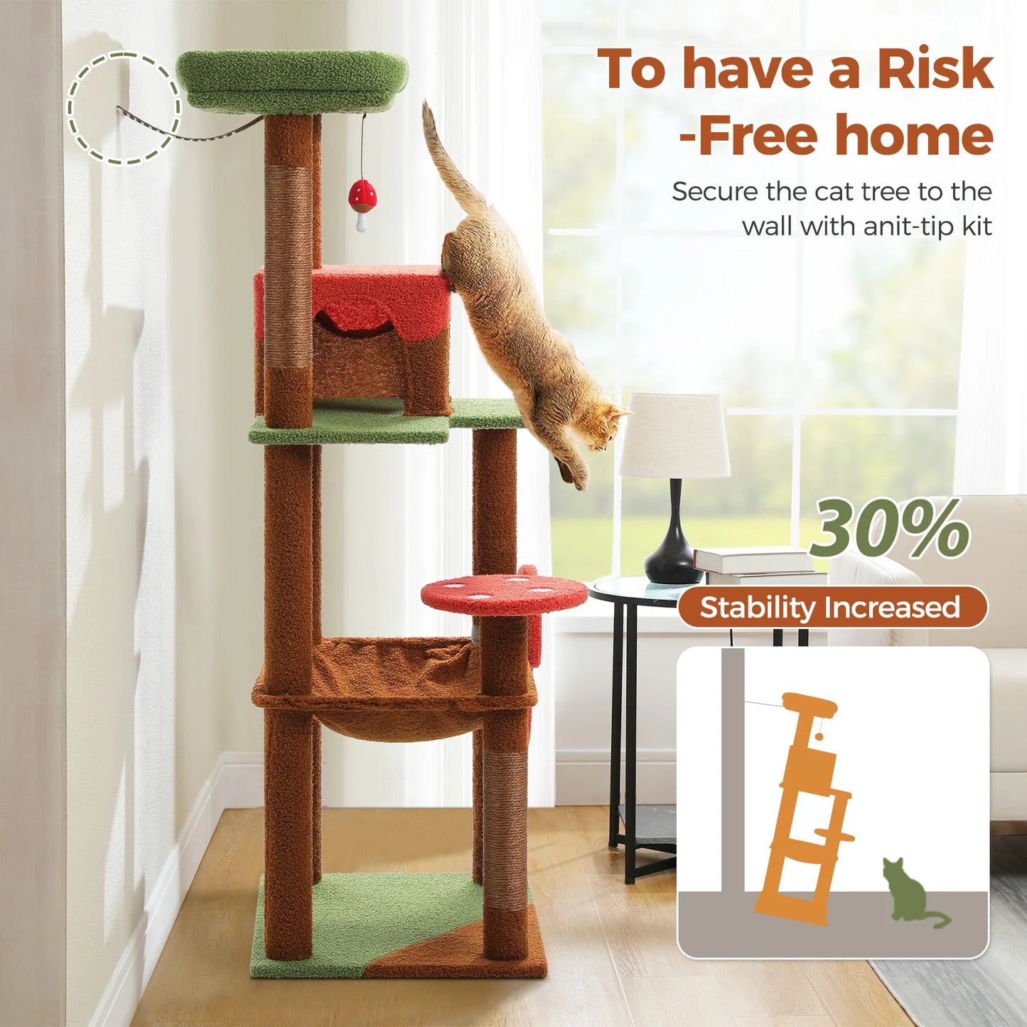 PAWZ Road Multi Level Cat Tree With Scratching Posts Indoor