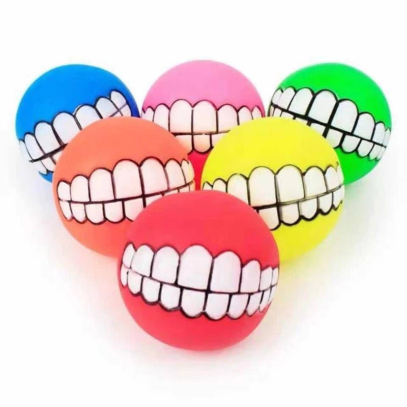 Pawstrip Rubber Squeaky Dog Toy Ball Bite Resistant