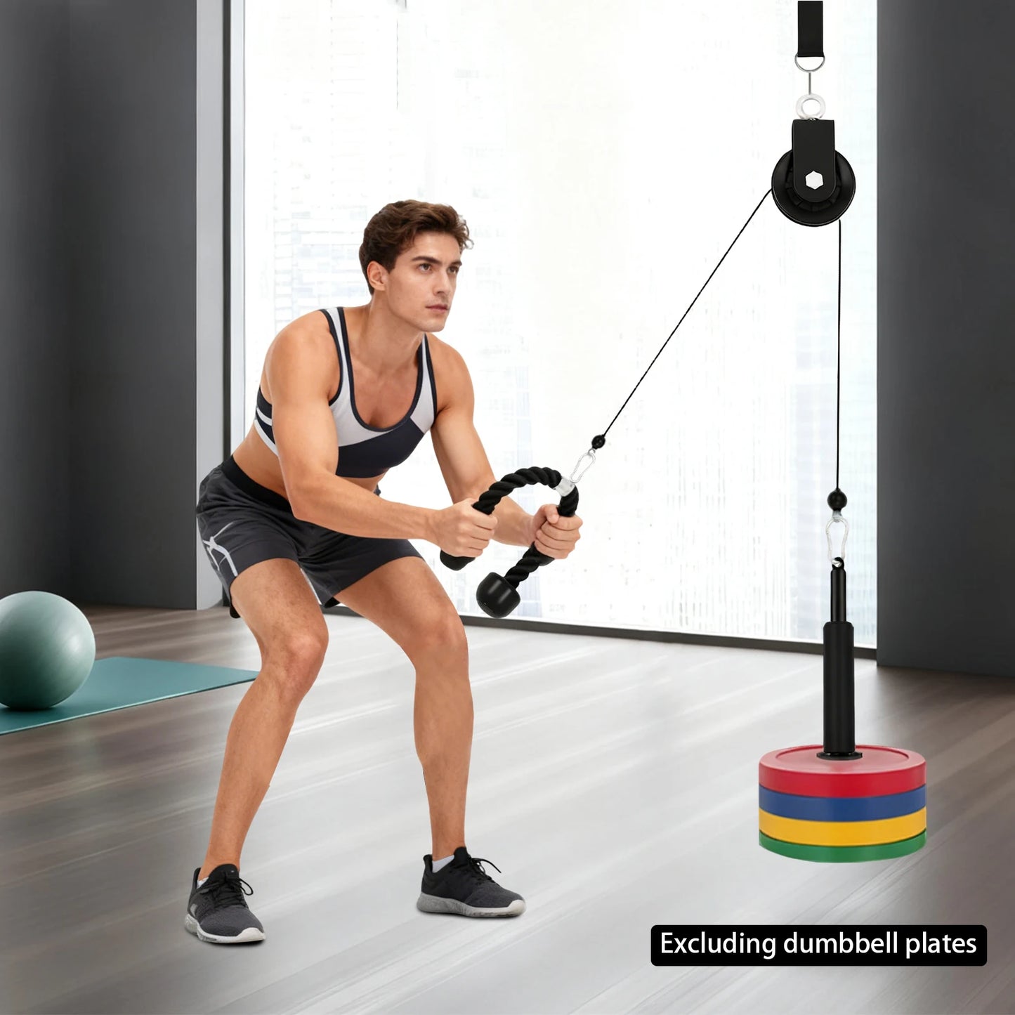 Pulley System Gym Cable Weight Lat Pull Fitness 120kg Capacity