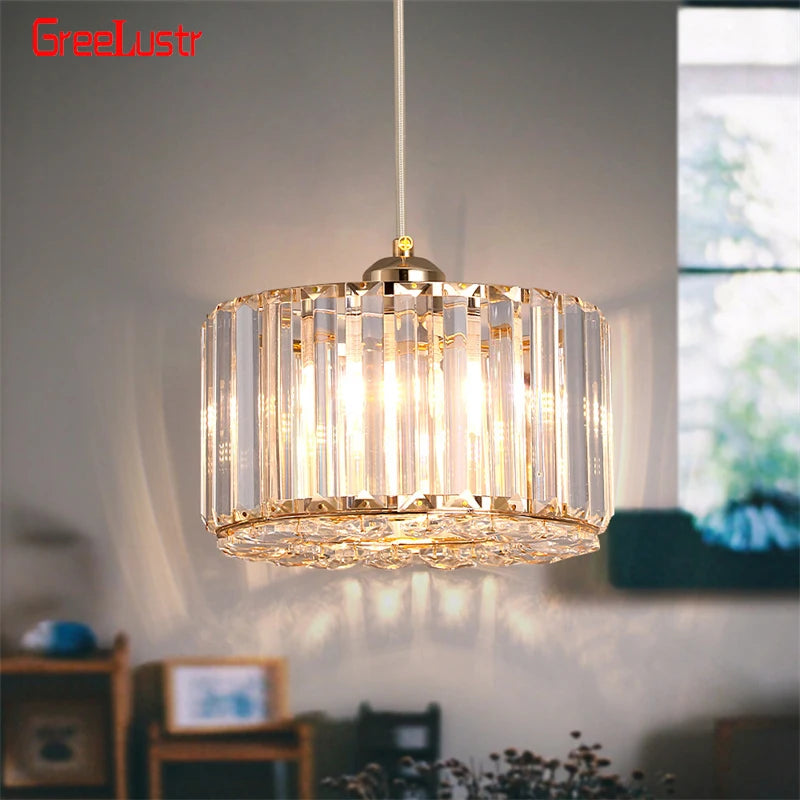 GreeLustr LED Modern Pendant Light Crystal Chandelier Ceiling Lamp