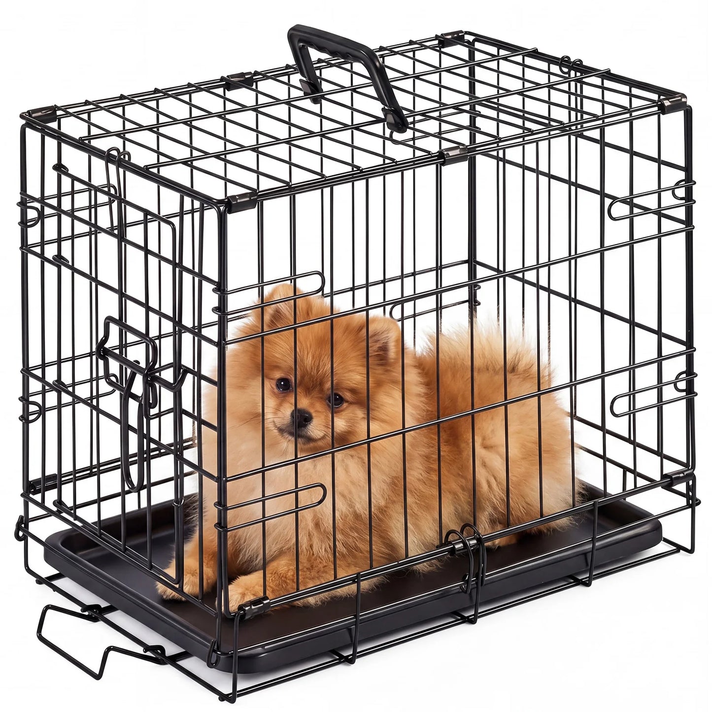 JHK Dog Crate Metal Pet Kennel With Secure Lock Durable