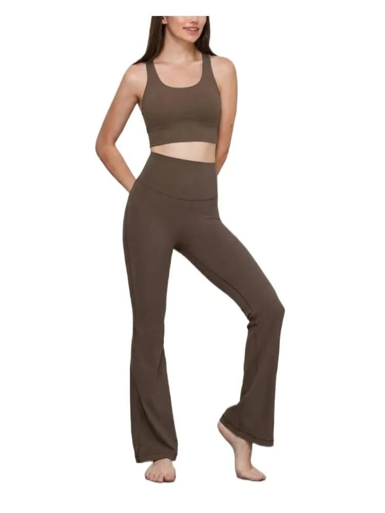 Flared Leggings Women High Waist Yoga Pants Breathable Quick Dry