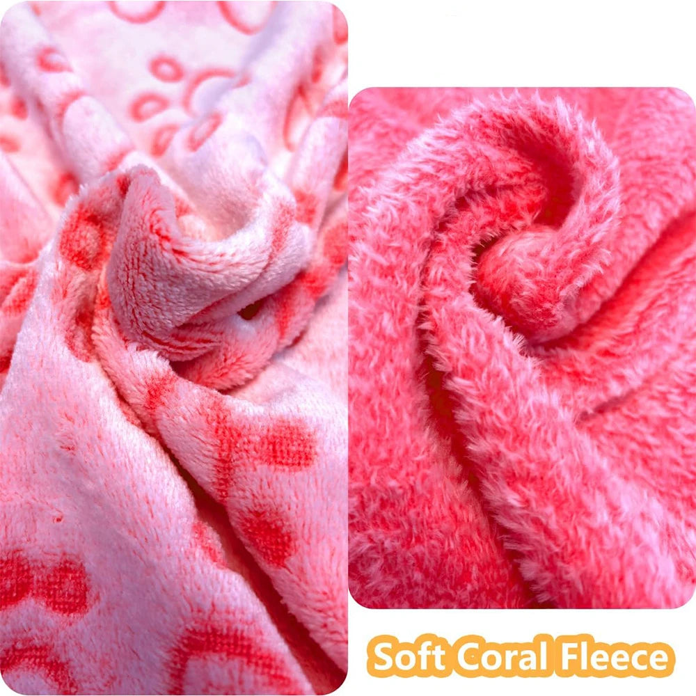 Ultra Soft Paw Print Dog Blanket For Indoor Outdoor Washable