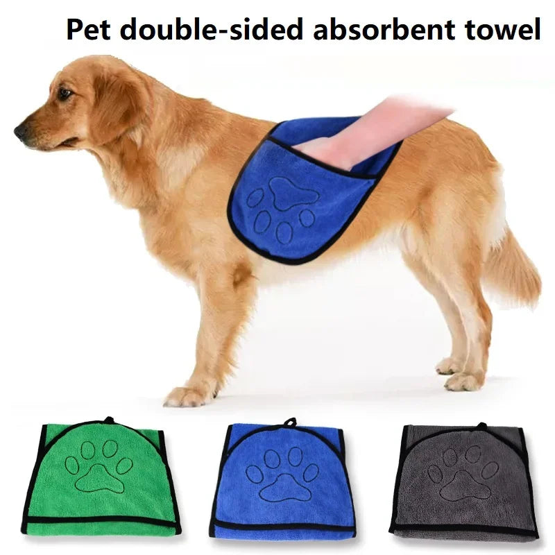 Pet Bath Towel Quick Dry Absorbent Microfiber Bathrobe For Dogs