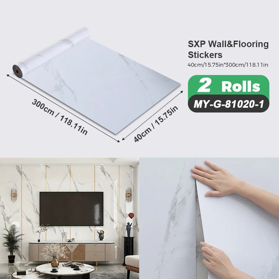 Self Adhesive Wall Floor Sticker Peel And Stick Wood Grain Marble Design