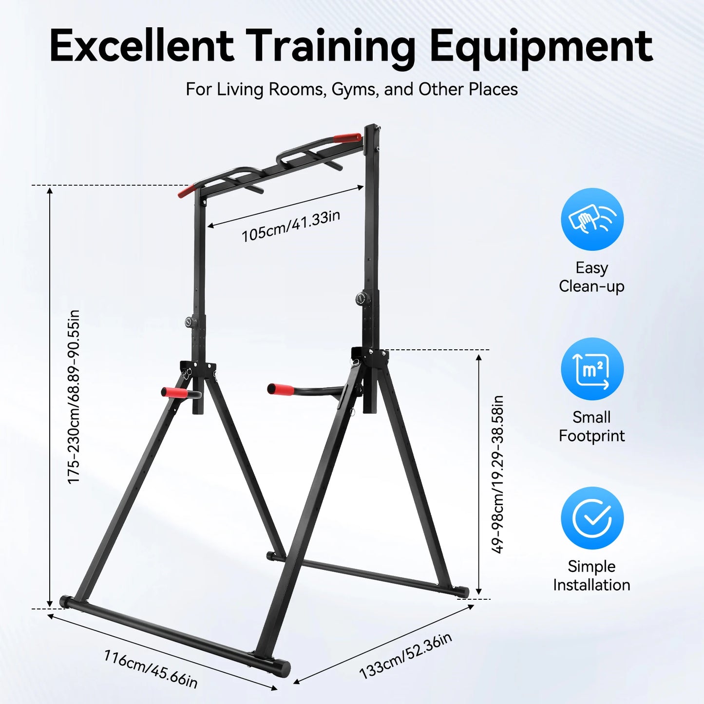 Adjustable Pull Up Bar 200kg Load Foldable Home Gym Station