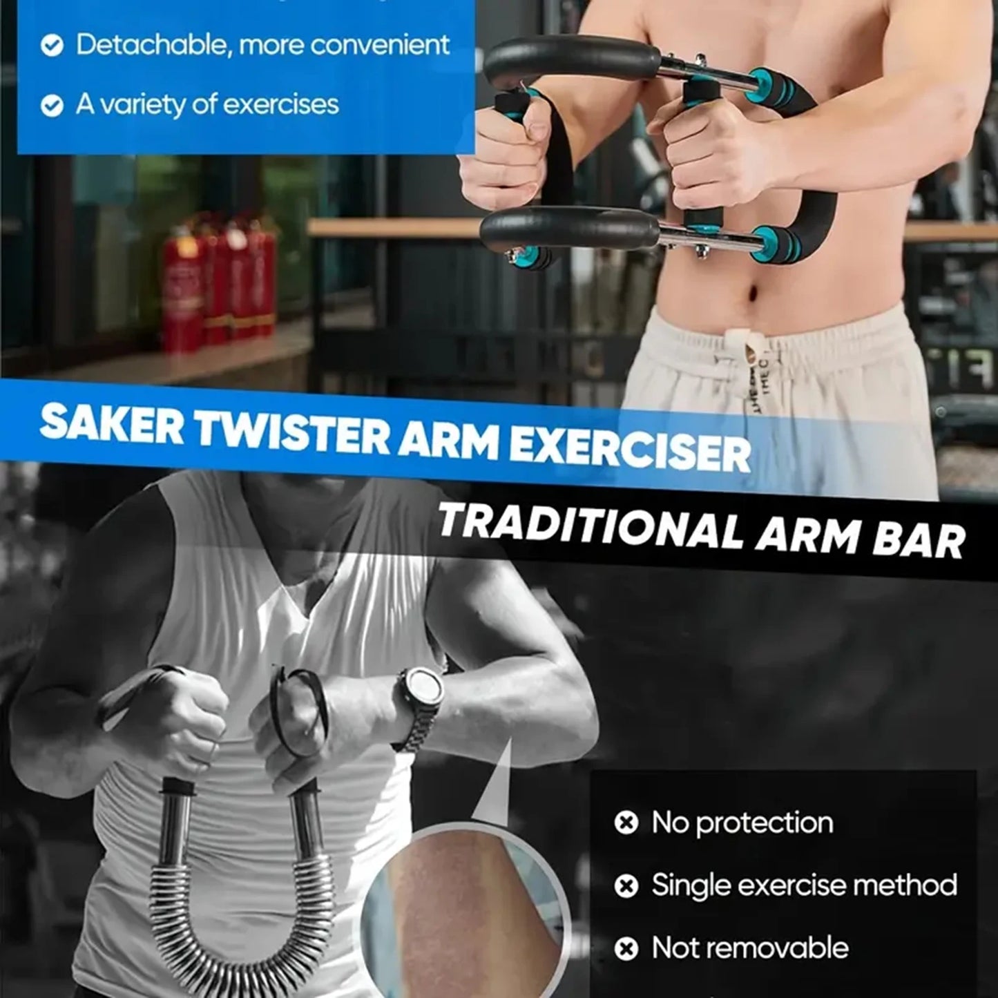Hand Gripper Twister Arm Trainer Power Twister Bar Home Workout