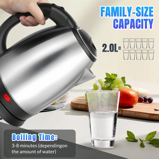 Stainless Steel Electric Kettle Auto Shut Off 360 Degree Base