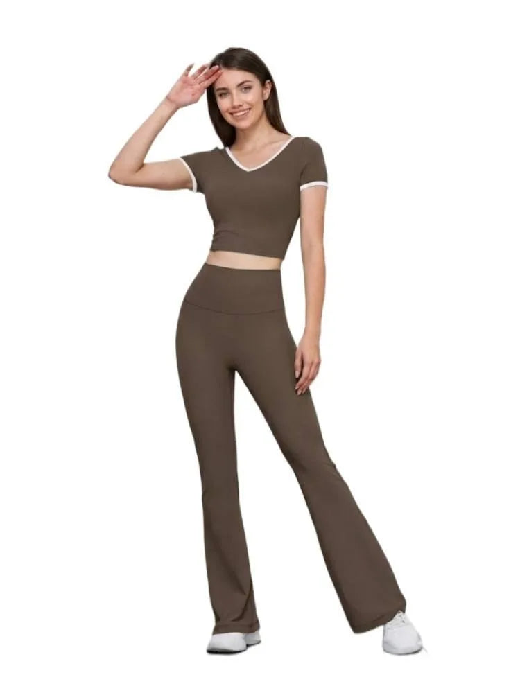 Flared Leggings Women High Waist Yoga Pants Breathable Quick Dry