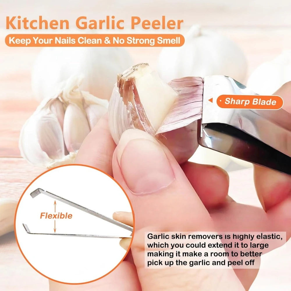Stainless Steel Garlic Peelers 3 Pack For Easy Skin Removal
