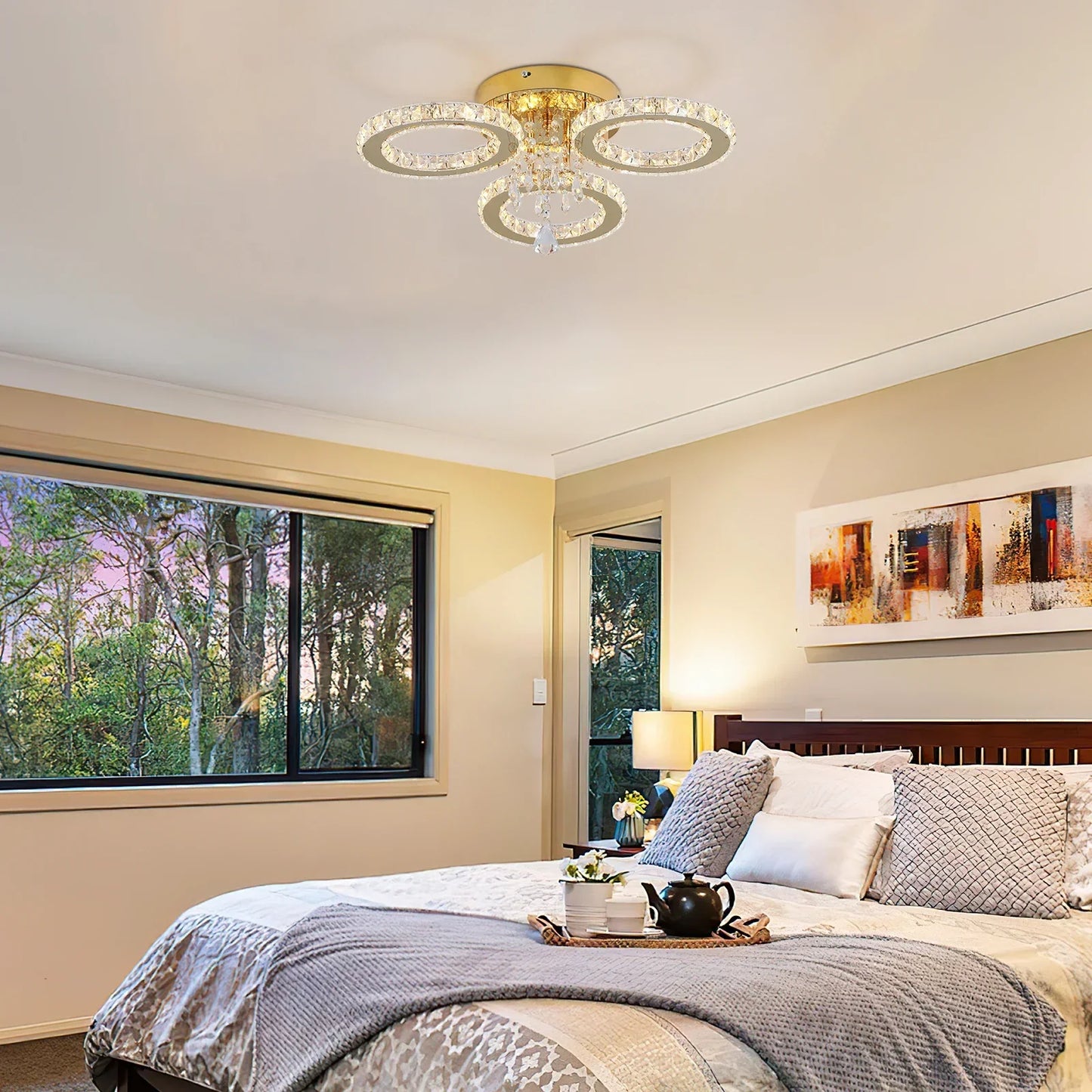 VETRULUS LED Ceiling Light Crystal Chandelier For Living Room