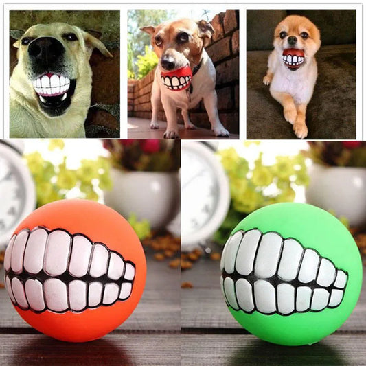 Pawstrip Rubber Squeaky Dog Toy Ball Bite Resistant