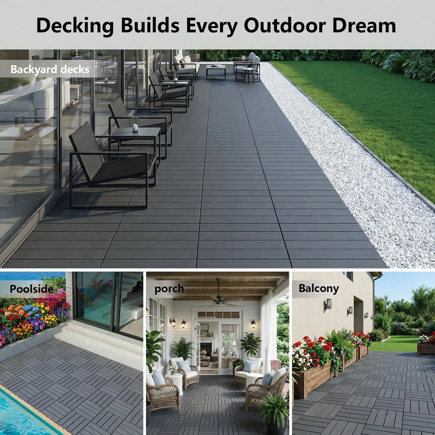 Plastic Interlocking Deck Tiles For Outdoor Patios And Balconies