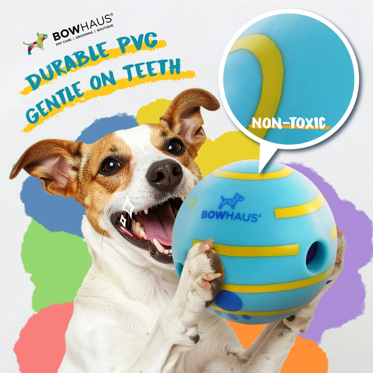 CAPHAUS Wobble Giggle Ball for Dogs Durable Indestructible Toy