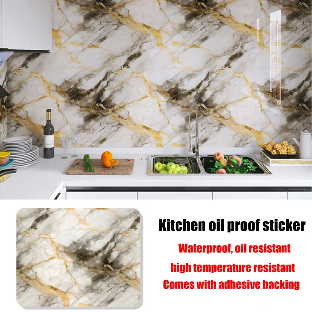 Oil Proof Kitchen Wall Stickers Self Adhesive Protective Wallpaper PVC