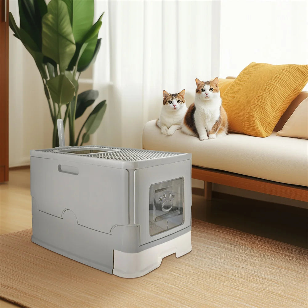 Cat Litter Box Enclosed Splashproof Tray for Kittens and Cats