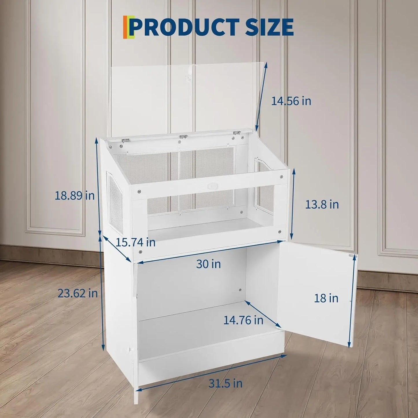 HiMISS Acrylic Small Animal Cage With Storage Cabinet Hamster Habitat