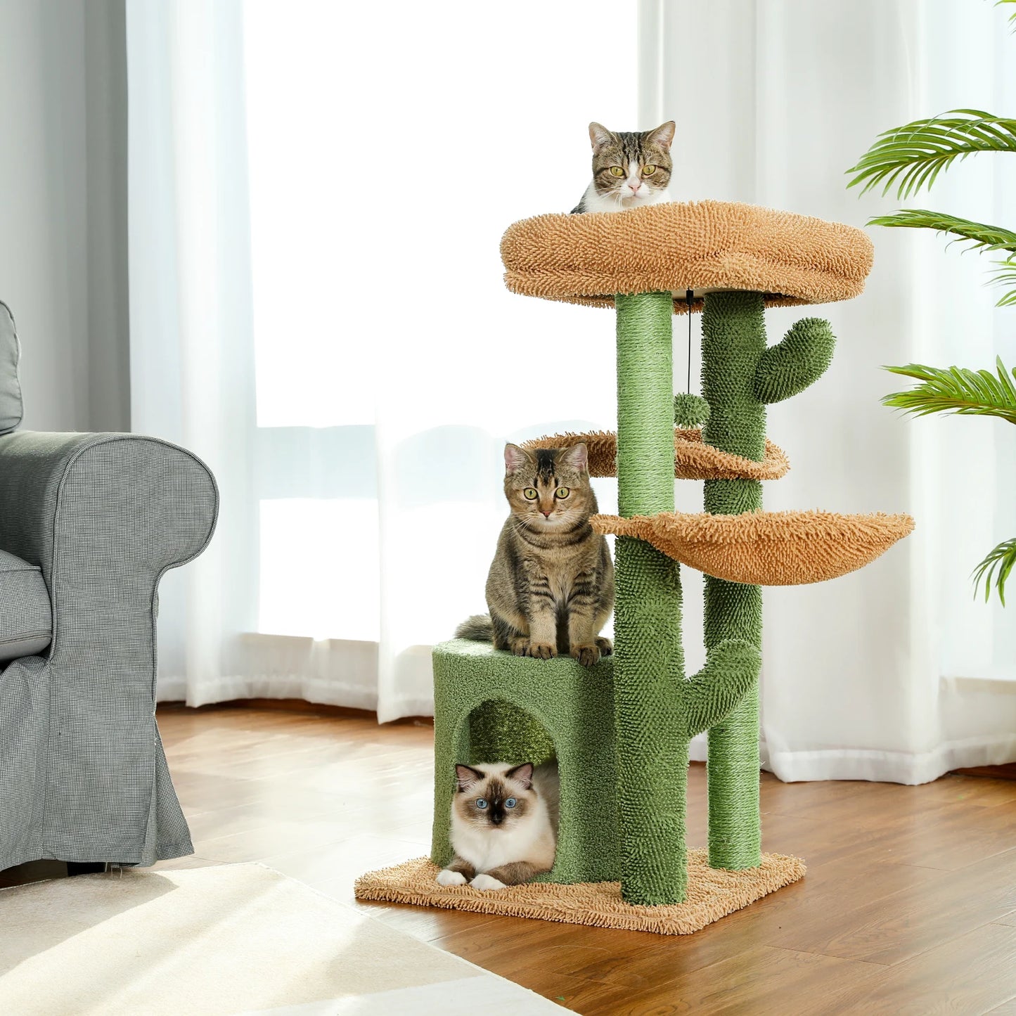 PAWZ Road Cat Tree Cactus Tower Scratching Post Condo Nest