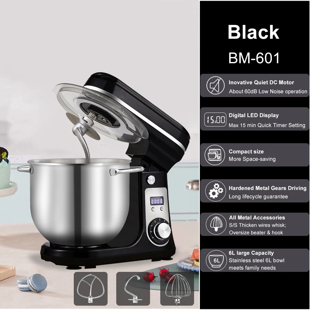 Biolomix Kitchen Stand Mixer With Dough Hook And Wire Whip