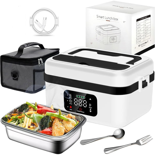 8000mAh Rechargeable Lunch Box With Timer And Fork And Spoon
