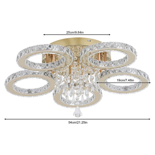 VETRULUS LED Ceiling Light Crystal Chandelier For Living Room