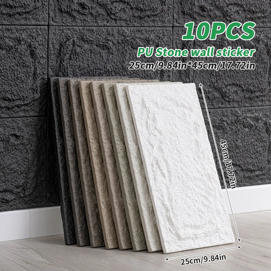 CHEE LYEE 3D Self-Adhesive Stone Wall Panels for Indoor Decor